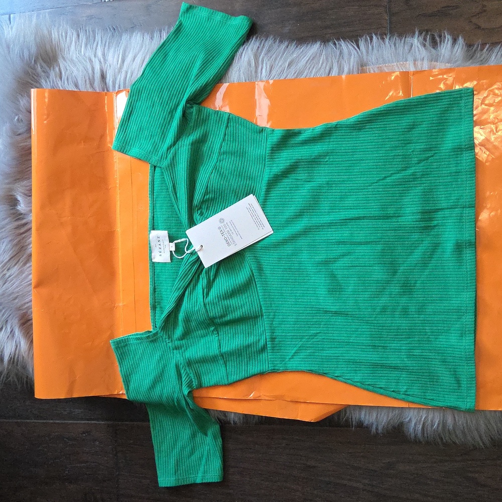 Nwt! Sezane Caro T.shirt Bright Green - Picture 4 of 7